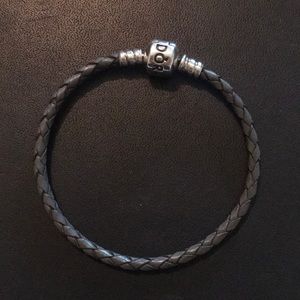 Pandora Jewelry - Pandora Gray Leather Bracelet Pandora Jewelry - Pandora Gray Leather Bracelet